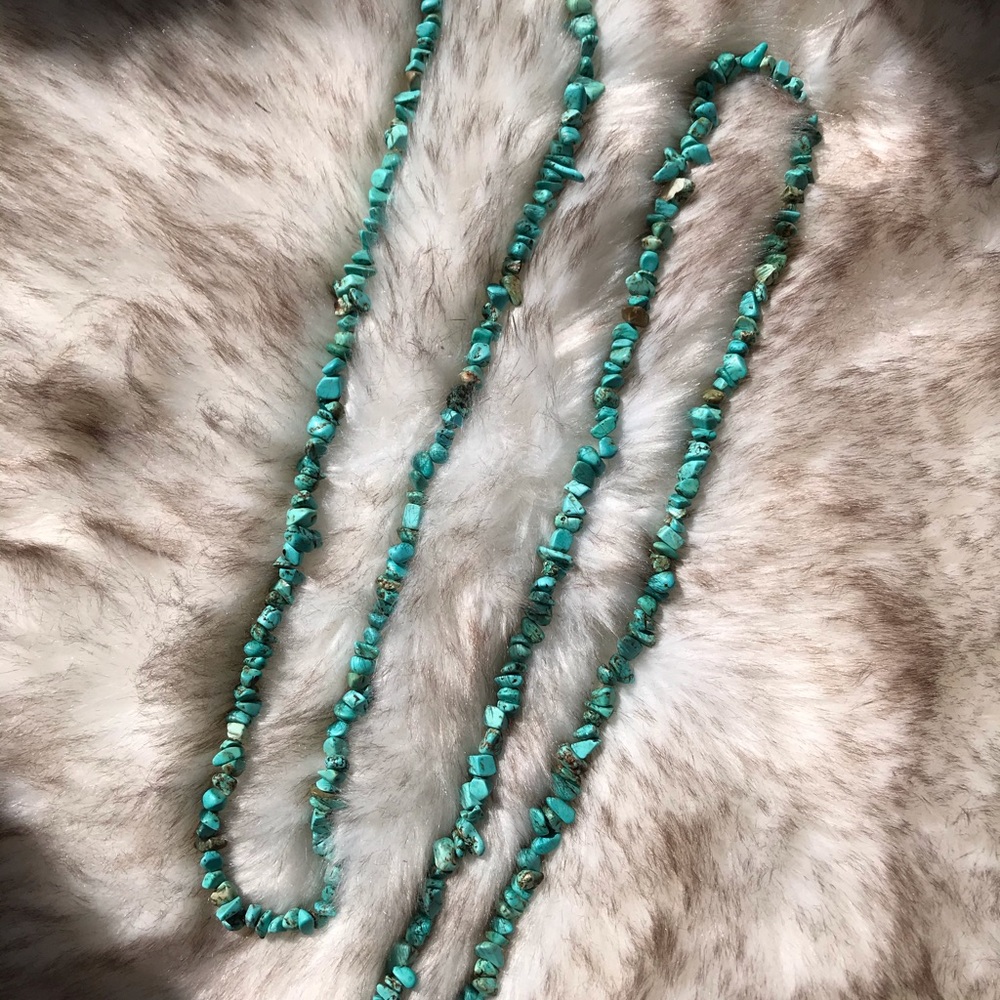 Two turquoise strands - wrap necklace